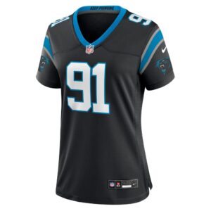 Women's Carolina Panthers Kobe Jones Nike Black Team Game Jersey