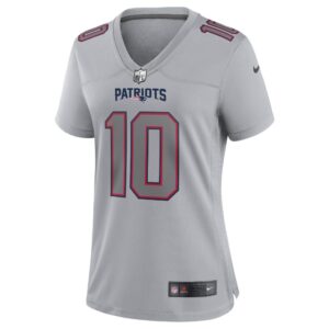 Women's New England Patriots Mac Jones Nike Gray Atmosphere Fashion Game Jersey