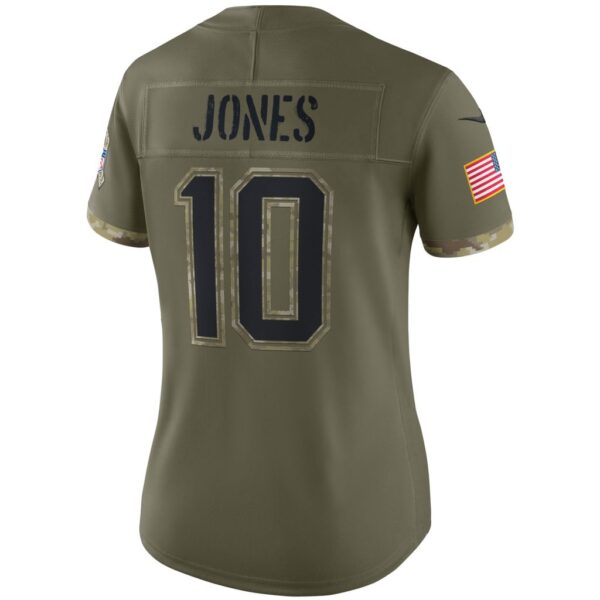 Women's New England Patriots Mac Jones Nike Olive 2022 Salute To Service Limited Jersey