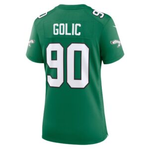 Mike Golic Philadelphia Eagles Nike Women's Alternate Game Jersey - Kelly Green