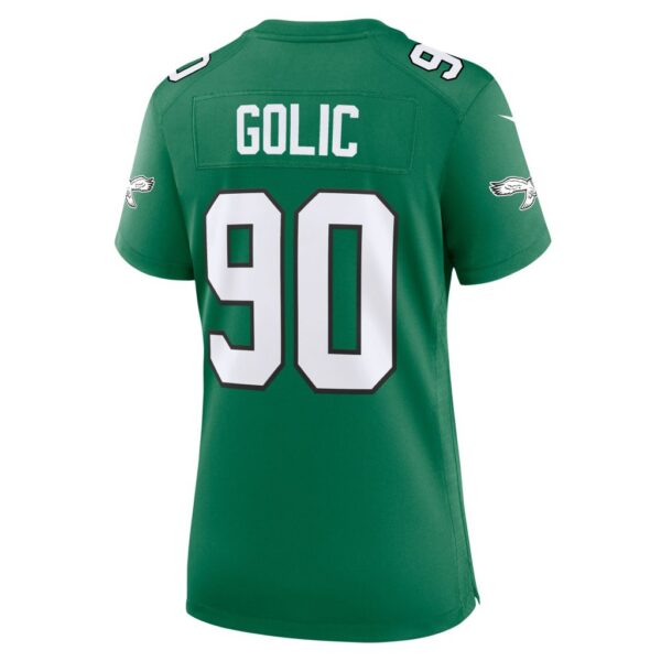 Mike Golic Philadelphia Eagles Nike Women's Alternate Game Jersey - Kelly Green