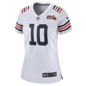 Women's Nike Mitchell Trubisky White Chicago Bears 2019 100th Season Alternate Classic Game Jersey