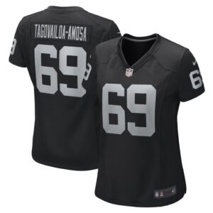 Women's Las Vegas Raiders Myron Tagovailoa-Amosa Nike Black Game Player Jersey