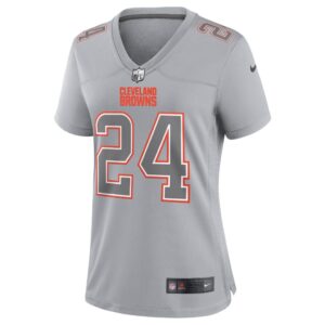 Women's Cleveland Browns Nick Chubb Nike Gray Atmosphere Fashion Game Jersey