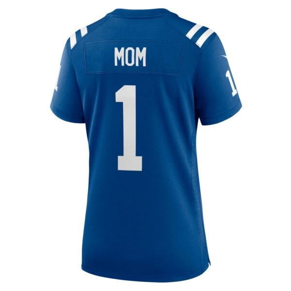 Women's Indianapolis Colts Number 1 Mom Nike Royal Game Jersey