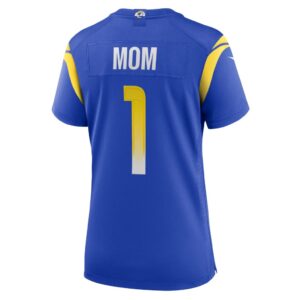 Women's Los Angeles Rams Number 1 Mom Nike Royal Game Jersey