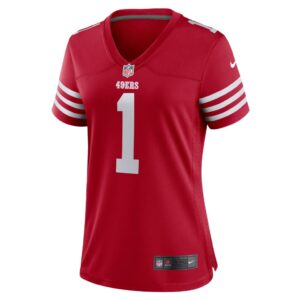 Women's San Francisco 49ers Number 1 Mom Nike Scarlet Game Jersey