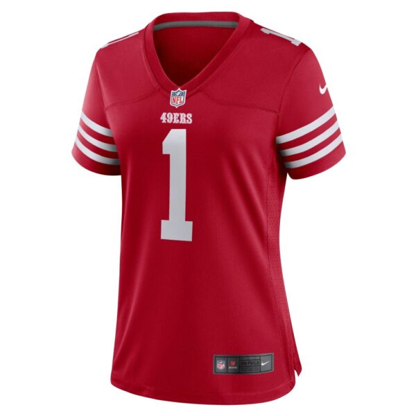 Women's San Francisco 49ers Number 1 Mom Nike Scarlet Game Jersey