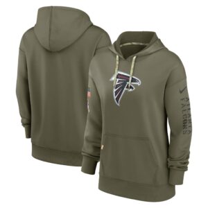 Women's Atlanta Falcons Nike Olive 2022 Salute To Service Performance Pullover Hoodie