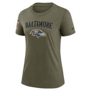 Women's Baltimore Ravens Nike Olive 2022 Salute To Service Legend T-Shirt