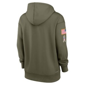 Women's Baltimore Ravens Nike Olive 2022 Salute To Service Performance Pullover Hoodie