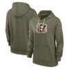 Women's Cincinnati Bengals Nike Olive 2022 Salute To Service Performance Pullover Hoodie