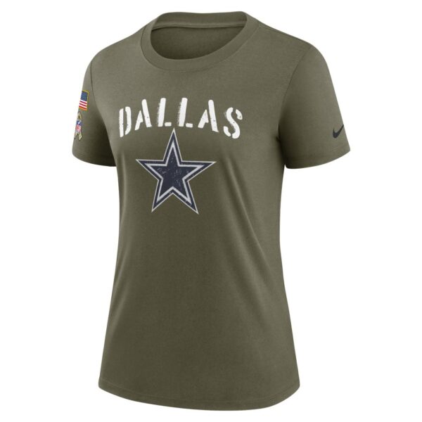 Women's Dallas Cowboys Nike Olive 2022 Salute To Service Legend T-Shirt