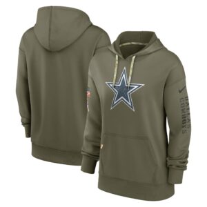 Women's Dallas Cowboys Nike Olive 2022 Salute To Service Performance Pullover Hoodie