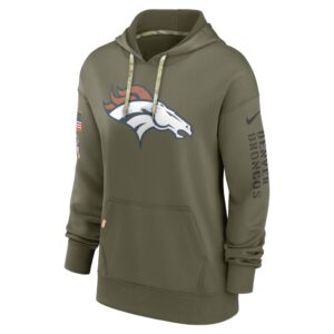 Women's Denver Broncos Nike Olive 2022 Salute To Service Performance Pullover Hoodie