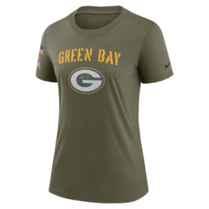 Women's Green Bay Packers Nike Olive 2022 Salute To Service Legend T-Shirt