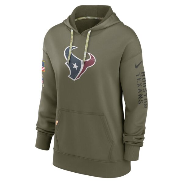 Women's Houston Texans Nike Olive 2022 Salute To Service Performance Pullover Hoodie