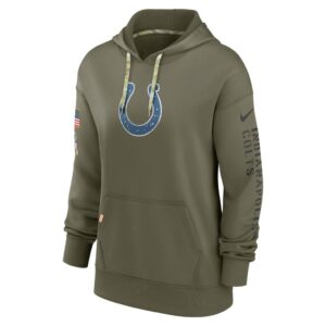 Women's Indianapolis Colts Nike Olive 2022 Salute To Service Performance Pullover Hoodie