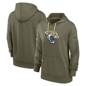 Women's Jacksonville Jaguars Nike Olive 2022 Salute To Service Performance Pullover Hoodie