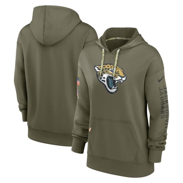 Women's Jacksonville Jaguars Nike Olive 2022 Salute To Service Performance Pullover Hoodie