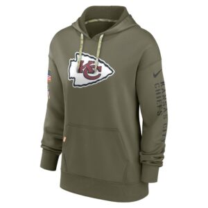 Women's Kansas City Chiefs Nike Olive 2022 Salute To Service Performance Pullover Hoodie