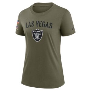 Women's Las Vegas Raiders Nike Olive 2022 Salute To Service Legend T-Shirt