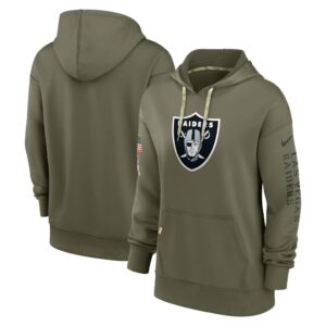 Women's Las Vegas Raiders Nike Olive 2022 Salute To Service Performance Pullover Hoodie