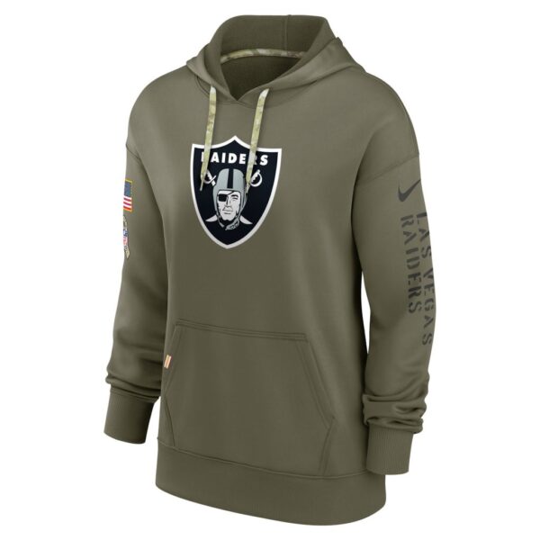 Women's Las Vegas Raiders Nike Olive 2022 Salute To Service Performance Pullover Hoodie