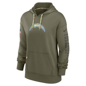 Women's Los Angeles Chargers Nike Olive 2022 Salute To Service Performance Pullover Hoodie