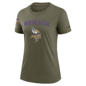 Women's Minnesota Vikings Nike Olive 2022 Salute To Service Legend T-Shirt