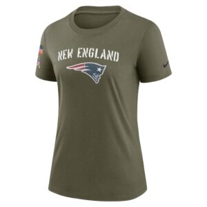 Women's New England Patriots Nike Olive 2022 Salute To Service Legend T-Shirt