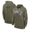 Women's New England Patriots Nike Olive 2022 Salute To Service Performance Pullover Hoodie