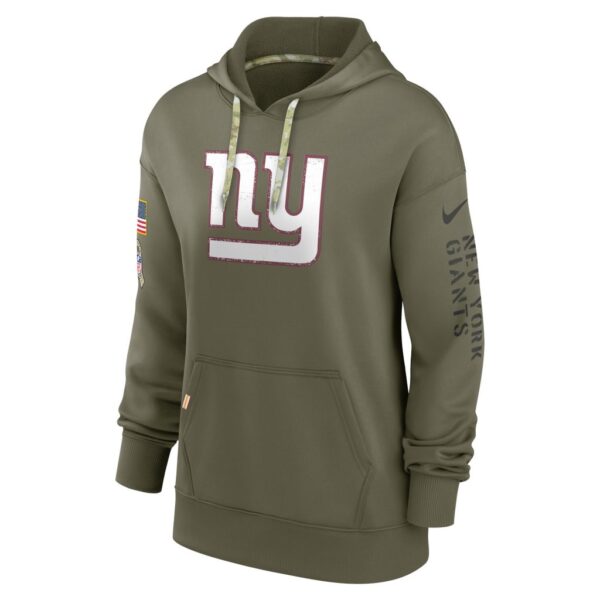 Women's New York Giants Nike Olive 2022 Salute To Service Performance Pullover Hoodie