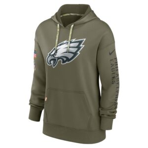 Women's Philadelphia Eagles Nike Olive 2022 Salute To Service Performance Pullover Hoodie