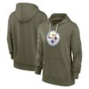 Women's Pittsburgh Steelers Nike Olive 2022 Salute To Service Performance Pullover Hoodie