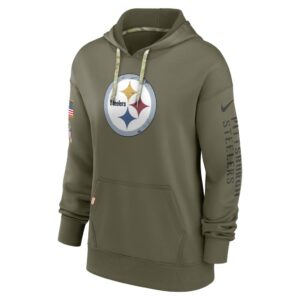 Women's Pittsburgh Steelers Nike Olive 2022 Salute To Service Performance Pullover Hoodie