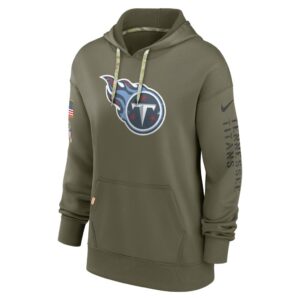 Women's Tennessee Titans Nike Olive 2022 Salute To Service Performance Pullover Hoodie