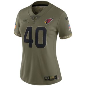 Women's Arizona Cardinals Pat Tillman Nike Olive 2022 Salute To Service Retired Player Limited Jersey