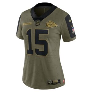 Women's Kansas City Chiefs Patrick Mahomes Nike Olive 2021 Salute To Service Limited Player Jersey