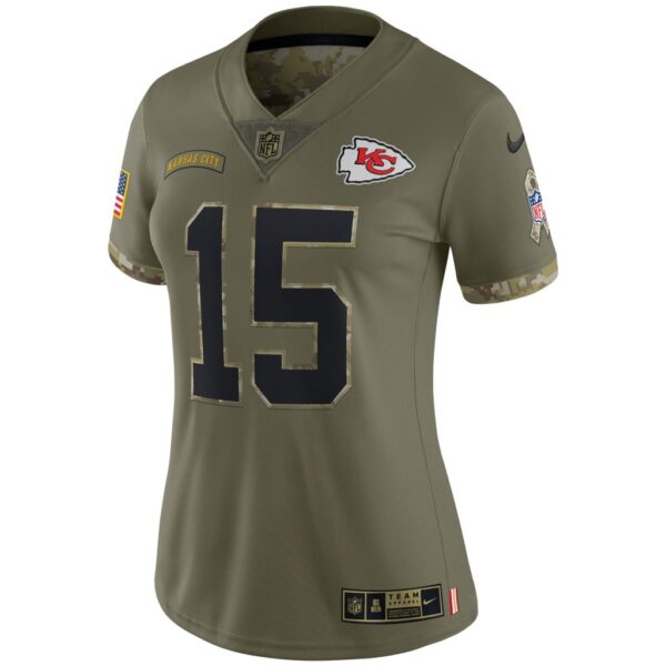 Women's Kansas City Chiefs Patrick Mahomes Nike Olive 2022 Salute To Service Limited Jersey