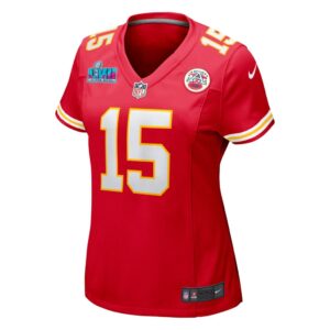 Women's Kansas City Chiefs Patrick Mahomes Nike Red Super Bowl LVII Patch Game Jersey