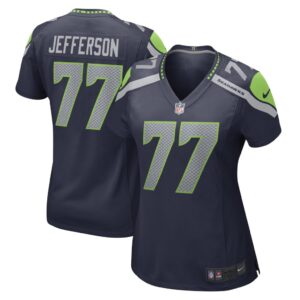 Women's Seattle Seahawks Quinton Jefferson Nike College Navy Game Player Jersey