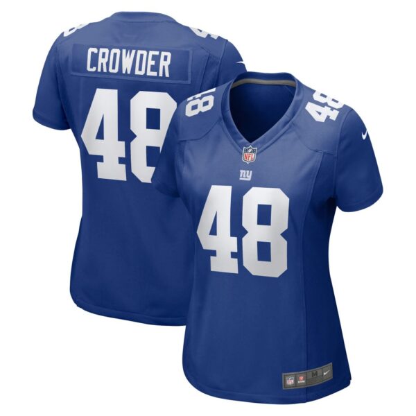 Women's New York Giants Tae Crowder Nike Royal Team Game Jersey