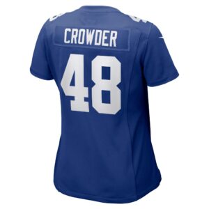 Women's New York Giants Tae Crowder Nike Royal Team Game Jersey