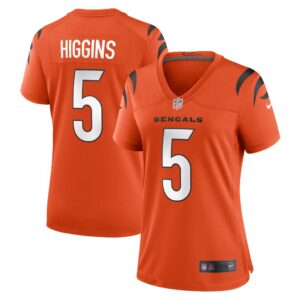 Women's Cincinnati Bengals Tee Higgins Nike Orange Alternate Game Player Jersey