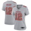 Women's Tampa Bay Buccaneers Tom Brady Nike Gray Atmosphere Fashion Game Jersey