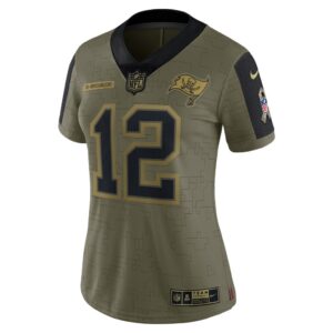 Women's Tampa Bay Buccaneers Tom Brady Nike Olive 2021 Salute To Service Limited Player Jersey