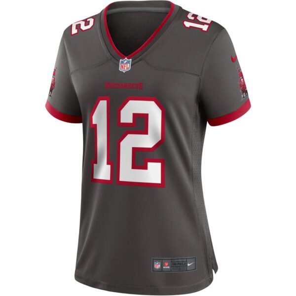 Women's Nike Tom Brady Pewter Tampa Bay Buccaneers Alternate Game Jersey