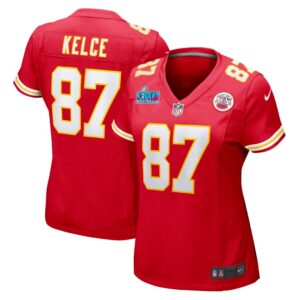 Women's Kansas City Chiefs Travis Kelce Nike Red Super Bowl LVII Patch Game Jersey