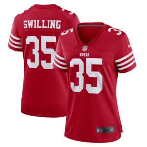 Women's San Francisco 49ers Tre Swilling Nike Scarlet Team Game Jersey